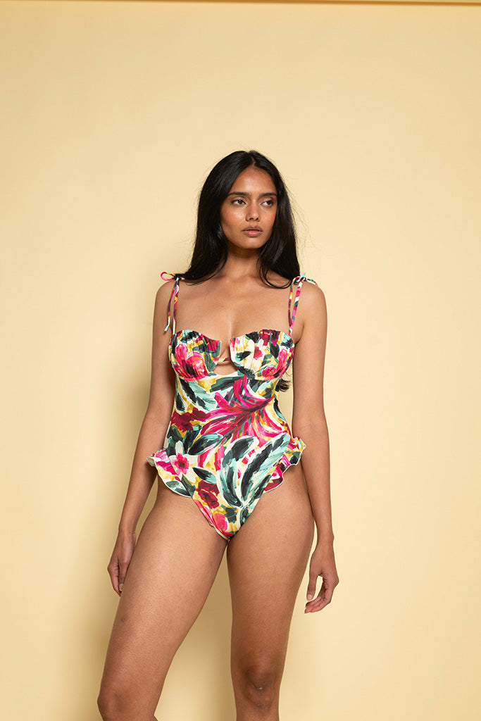 Montce Petal Ruffle One-Piece Isla Floral