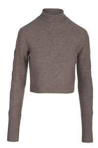 NAADAM - Cropped Cable Mockneck - Timber