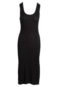 NAADAM - Organic Hemp Cotton Cable Scoop Neck Dress - Black