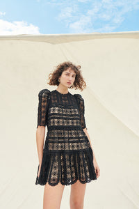 Saylor - Mallorca Mini Dress - Black/Natural