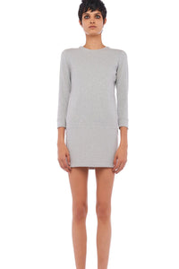 Norma Kamali - 3/4 Sleeve Tailored Mini Dress - Light Heather Grey