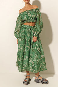 Kivari - Khalo Midi Skirt - Emerald Green