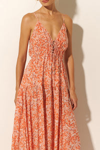 Kivari - Ines Strappy Maxi Dress - Orange Multi