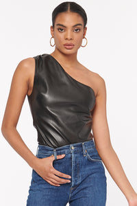 Cami NYC - Chrissa Vegan Leather Bodysuit - Black
