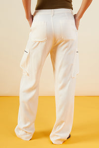 Monrow - Canvas Cargo Pants - Off White
